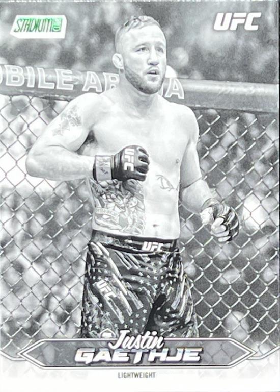 Justin Gaethje 2025 Topps Stadium Club UFC Base #155 Black & White