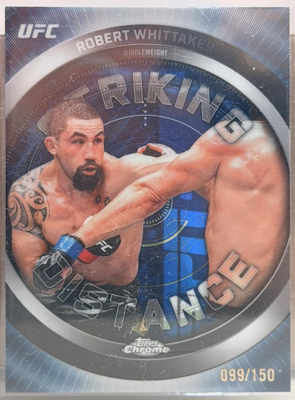 Robert Whittaker 2026 Topps Chrome UFC Striking Distance #SD-30 Blue Refractor