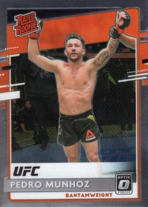 Pedro Munhoz 2021 Panini Chronicles UFC Base Optic Rated Rookies #204 Blue