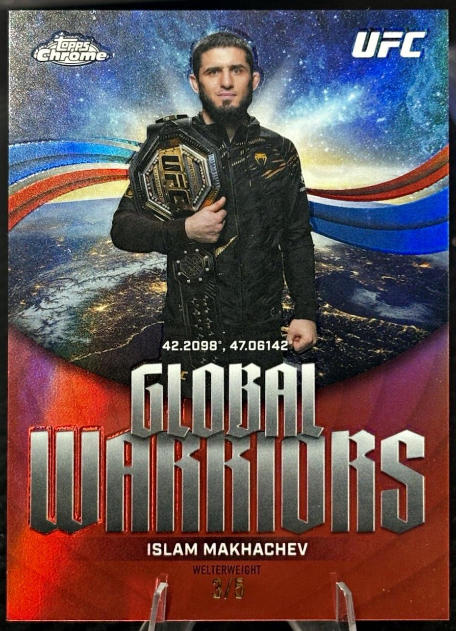 Islam Makhachev 2026 Topps Chrome UFC Global Warriors #GW-17 Red Refractor