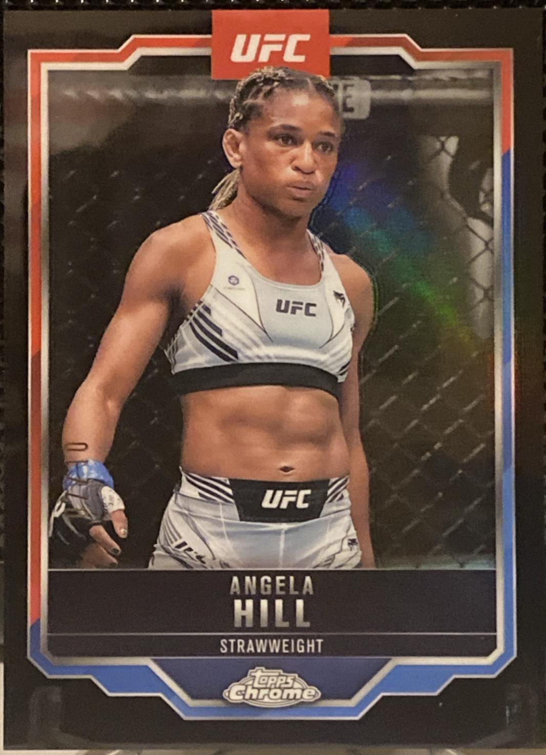 Angela Hill 2025 Topps Chrome UFC Base #124 Black Refractor