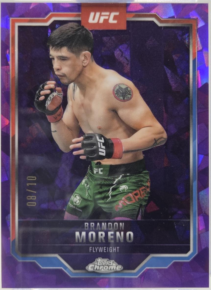 Brandon Moreno 2025 Topps Chrome UFC Base #46 Purple Geometric Refractor