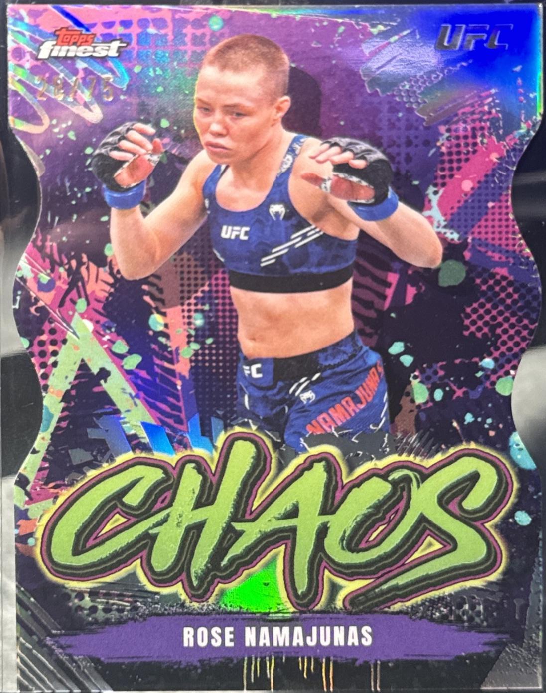 Rose Namajunas 2024 Topps Finest UFC Chaos #CHA-7 Die-Cut Refractor