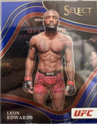 Leon Edwards 2022 Panini Select UFC Octagonside #247 Blue Prizm