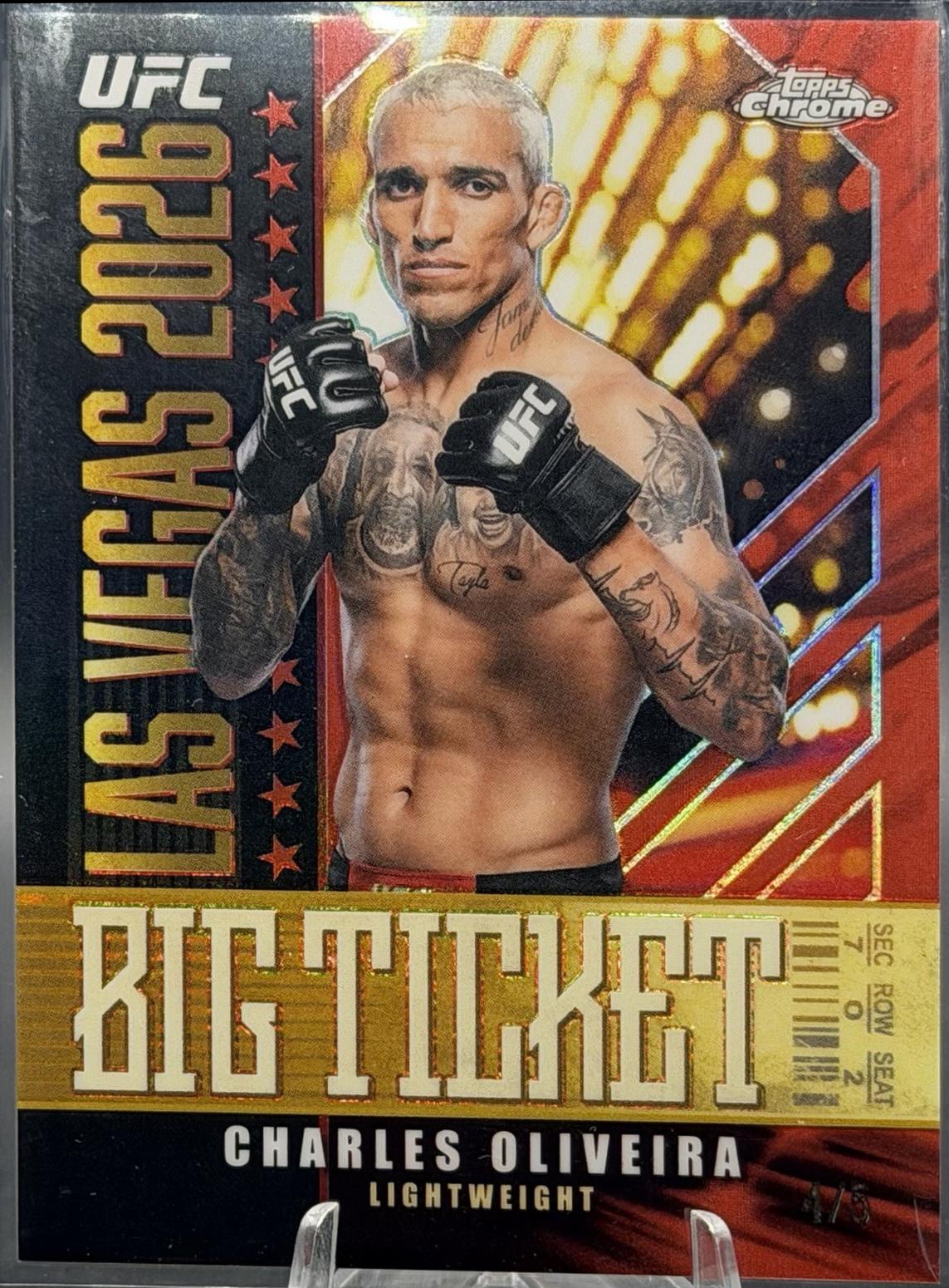 Charles Oliveira 2026 Topps Chrome UFC Big Ticket #BT-13 Red