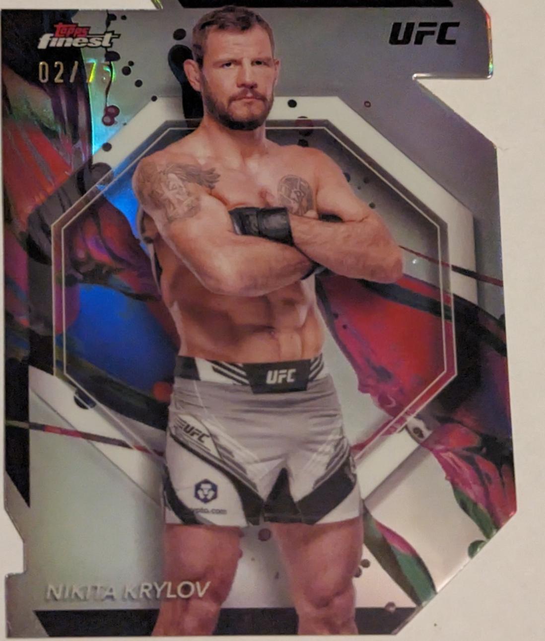 Nikita Krylov 2024 Topps Finest UFC Base Common #30 Die-Cut Refractor