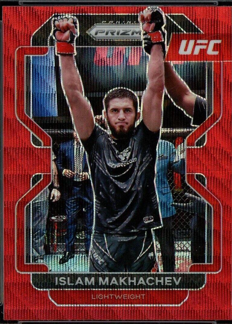 Islam Makhachev 2022 Panini Prizm UFC Base #125 Ruby Wave