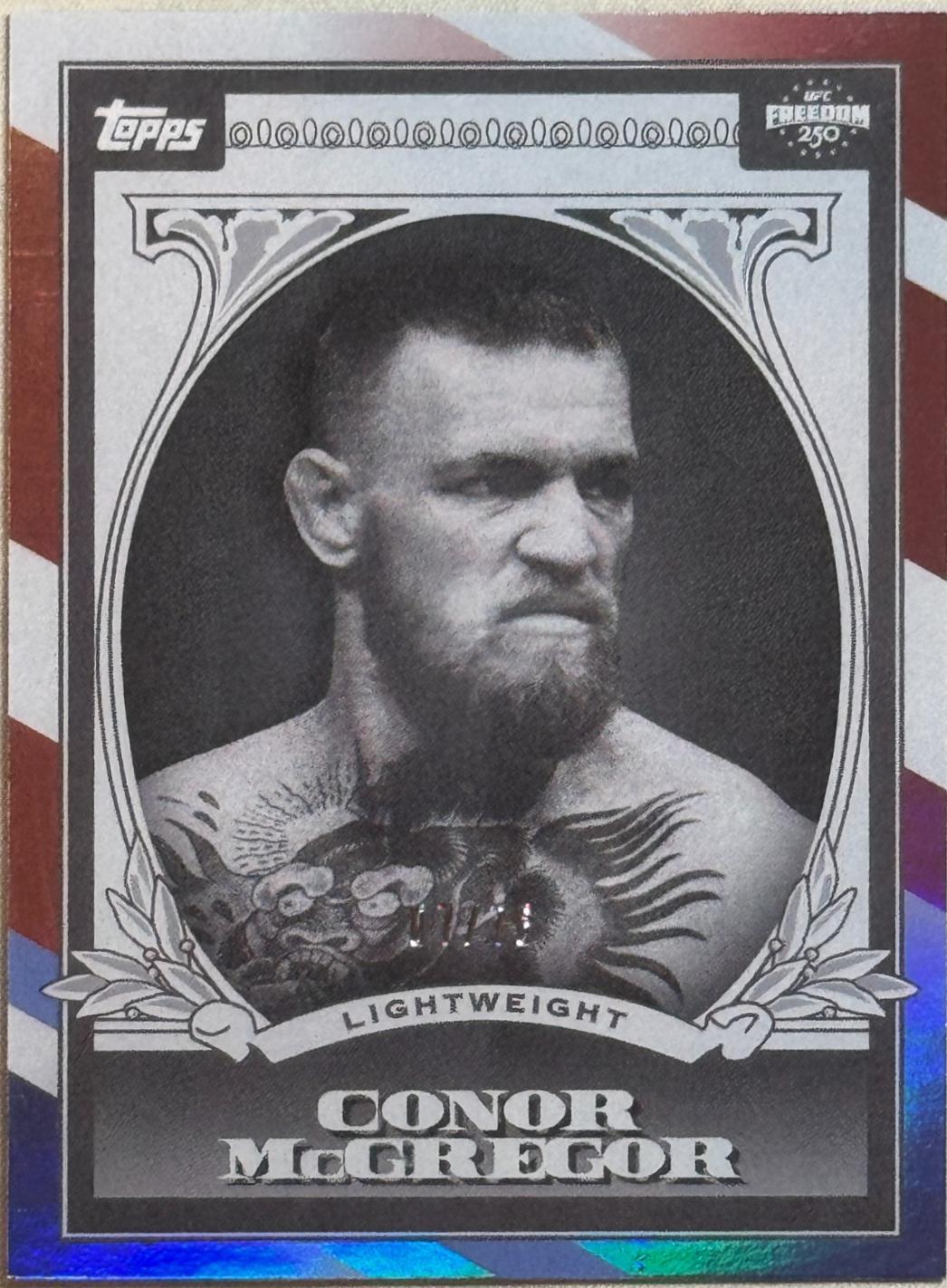 Conor McGregor 2026 Topps UFC Freedom 250 UFC Dollar #UD-1 Red White Blue