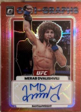 Merab Dvalishvili 2023 Panini Donruss Optic UFC Opti-Graphs #7 Red Autograph