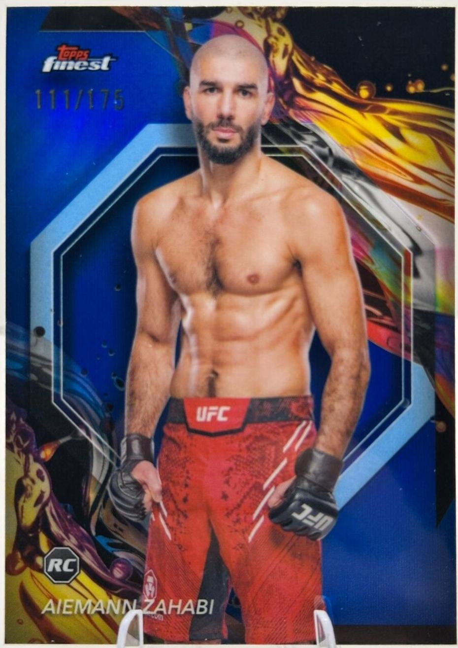 Aiemann Zahabi 2024 Topps Finest UFC Base Uncommon #141 Blue Refractor