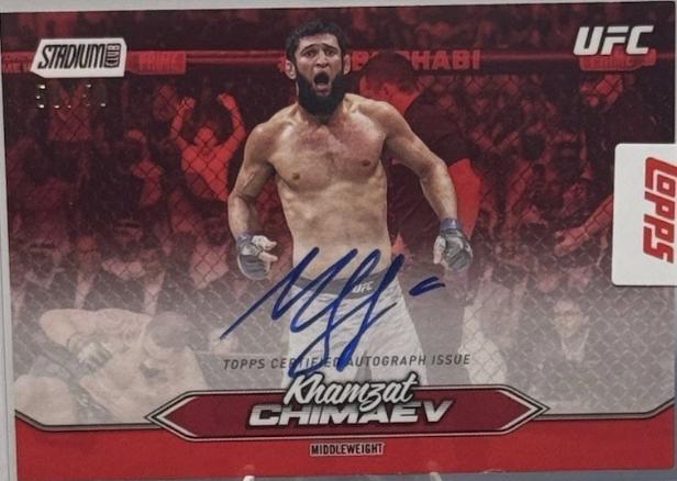 Khamzat Chimaev 2025 Topps Stadium Club UFC Base Autographs #BCA-KCV Red