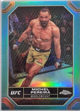 Michel Pereira 2024 Topps Chrome UFC Base #138 Aqua Refractor