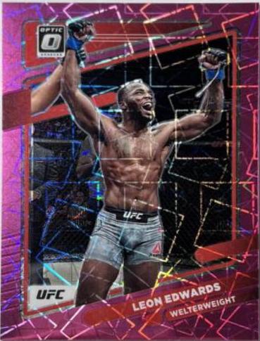 Leon Edwards 2022 Panini Donruss Optic UFC Base #62 Pink Velocity