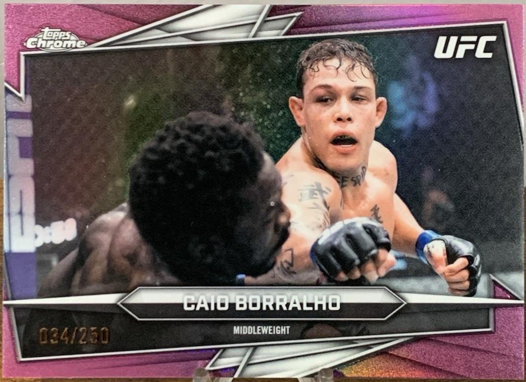 Caio Borralho 2026 Topps Chrome UFC Base #76 Pink Refractor