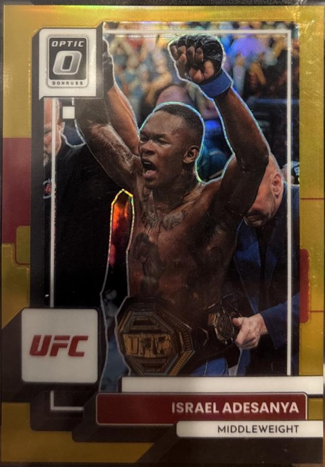 Israel Adesanya 2023 Panini Donruss Optic UFC Base #73 Gold