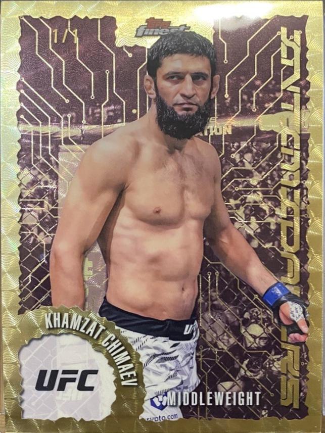 Khamzat Chimaev 2025 Topps Finest UFC Intimidators #IT-17 Superfractor