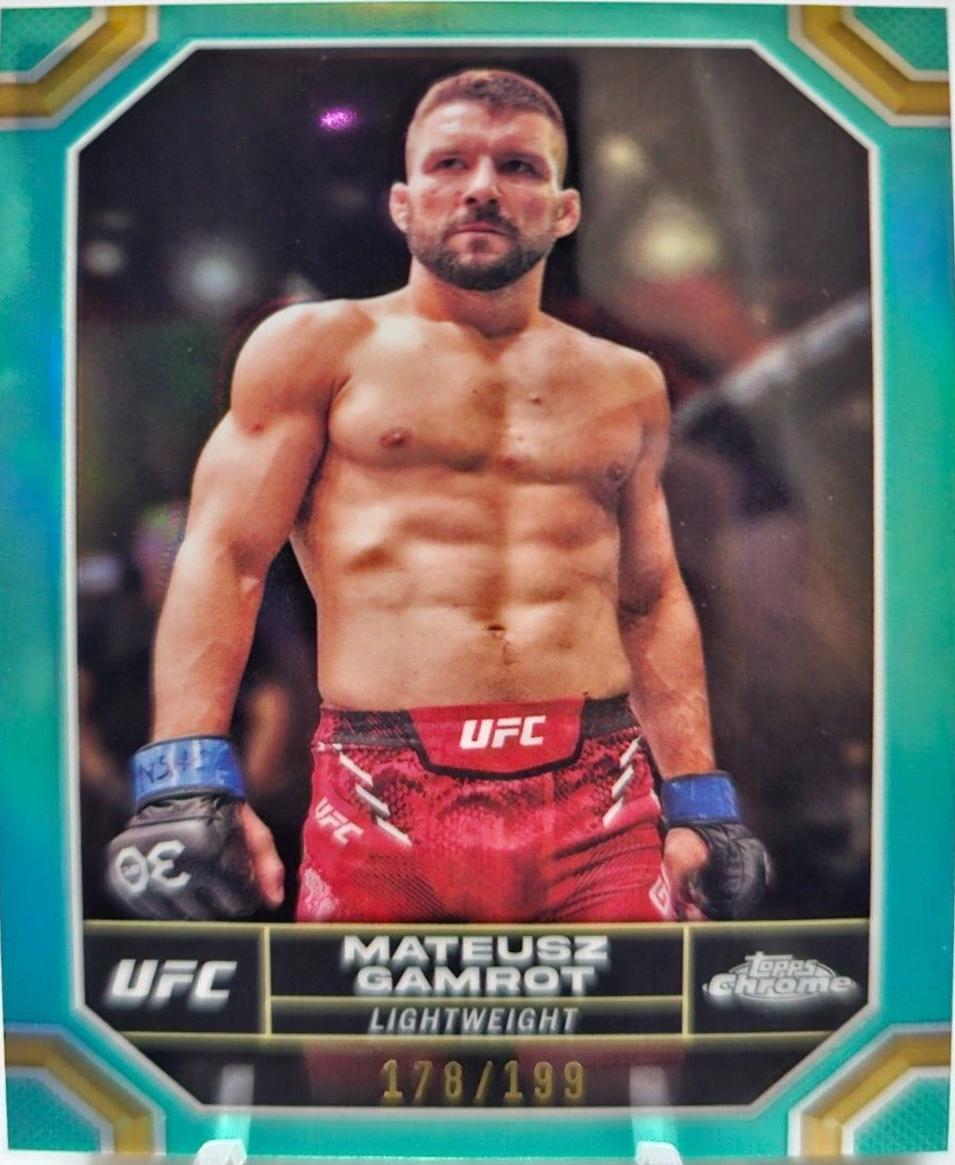 Mateusz Gamrot 2024 Topps Chrome UFC Base #126 Aqua Refractor