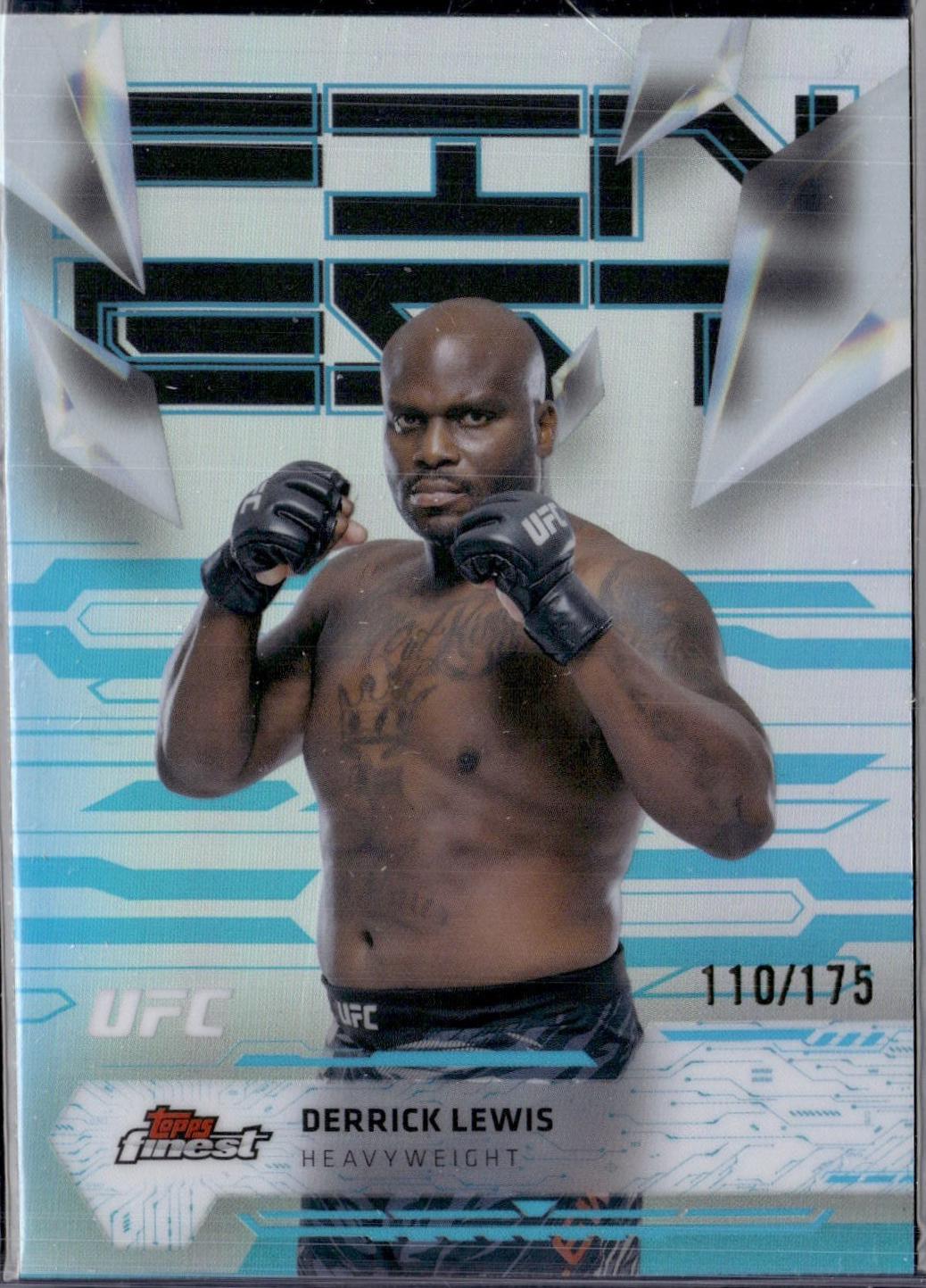 Derrick Lewis 2025 Topps Finest UFC Base Uncommon #190 Blue Refractor