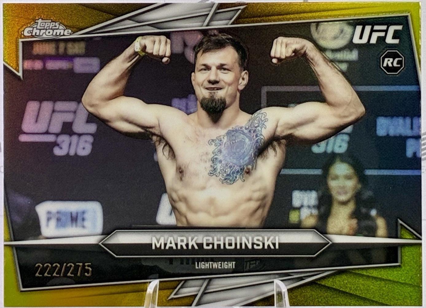 Mark Choinski 2026 Topps Chrome UFC Base #102 Yellow Refractor