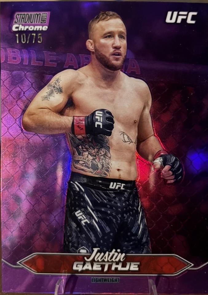 Justin Gaethje 2025 Topps Stadium Club UFC Base #155 Purple