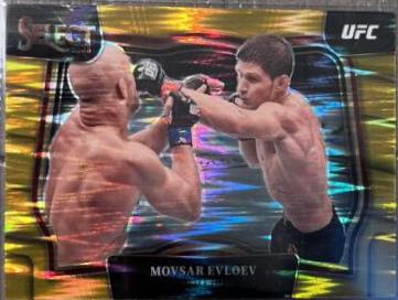 Movsar Evloev 2023 Panini Select UFC Octagonside #269 Gold Flash
