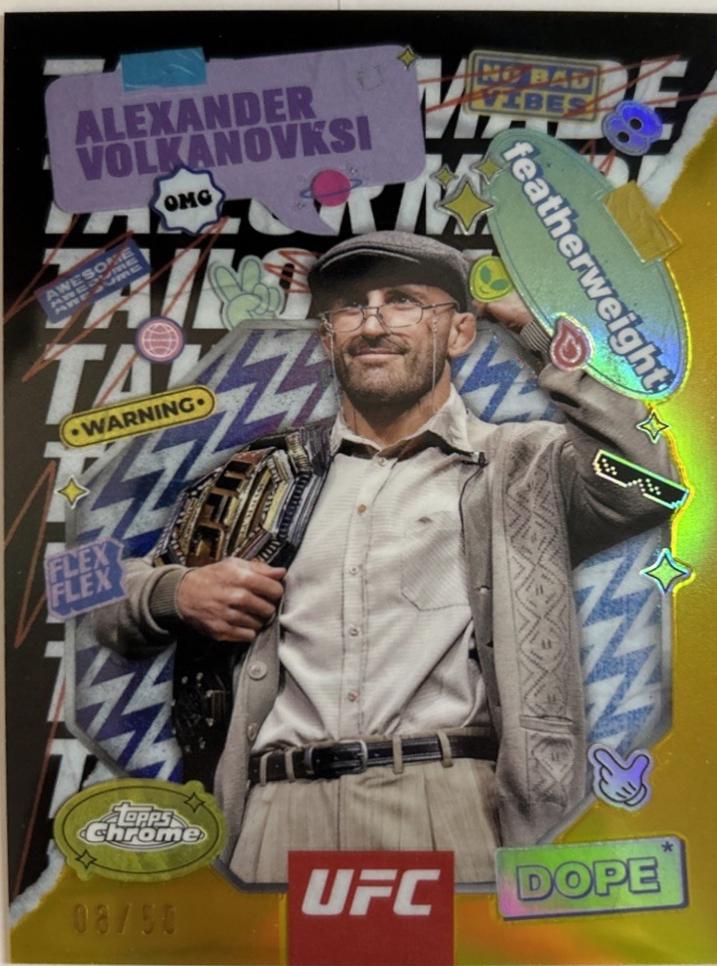 Alexander Volkanovski 2025 Topps Chrome UFC Tailor Made #TRM-3 Gold Refractor