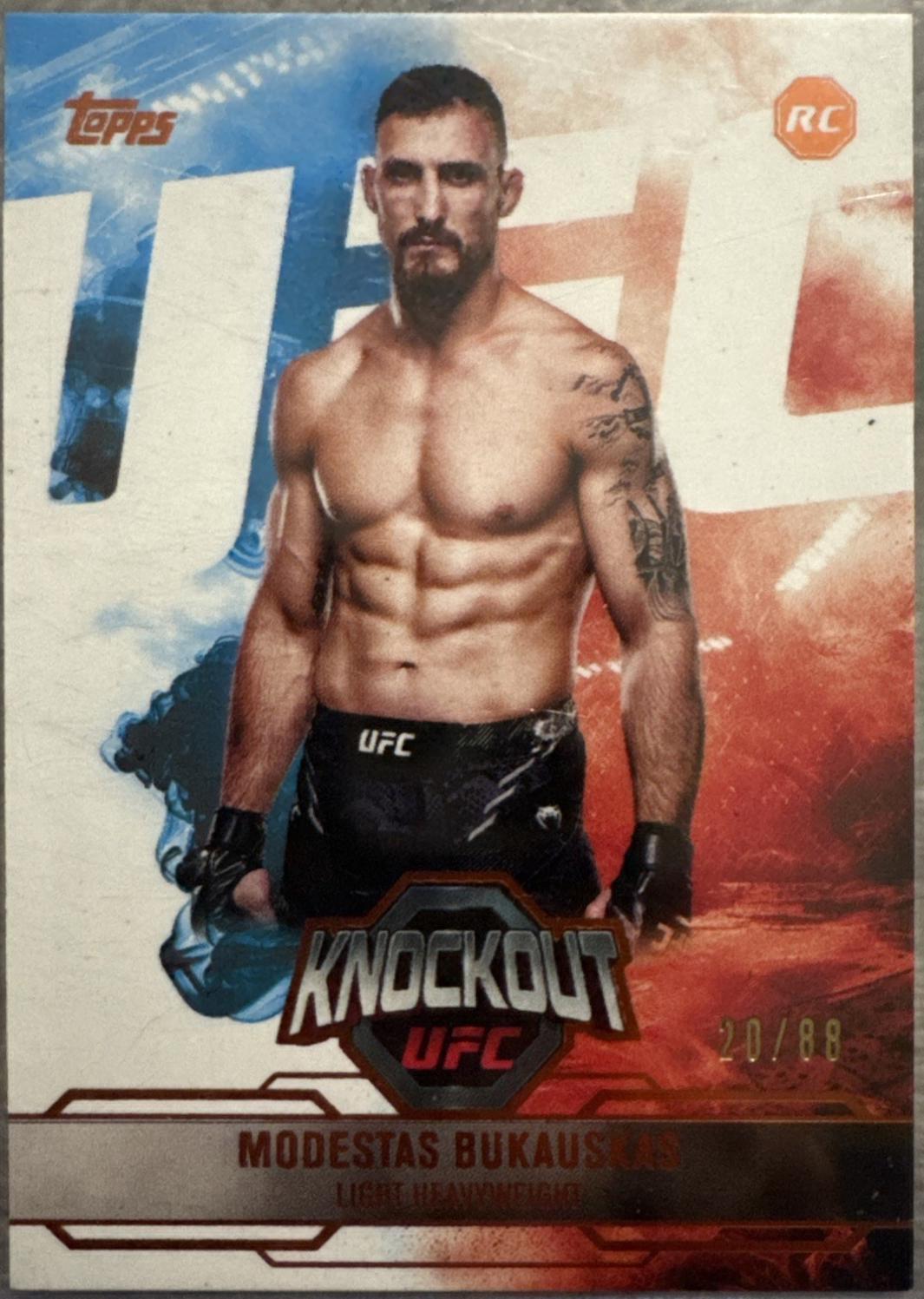 Modestas Bukauskas 2025 Topps Knockout UFC Base #92 Orange