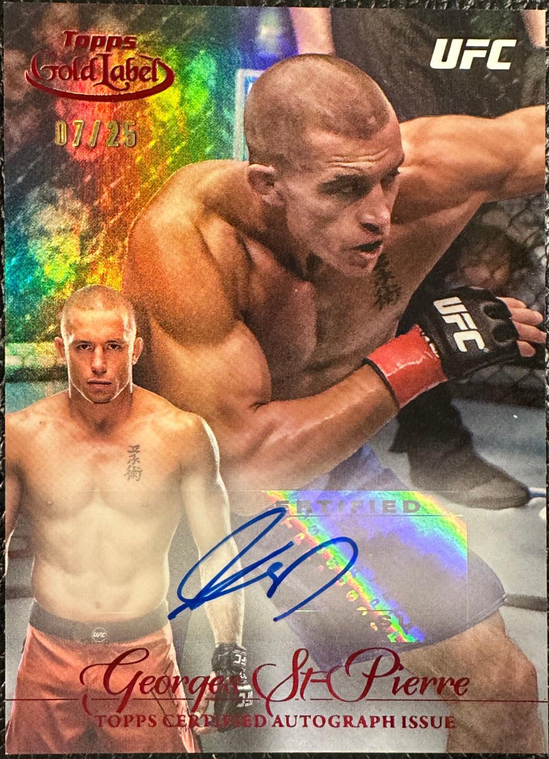 Georges St-Pierre 2024 Topps Gold Label UFC Gold Label Autographs #GLA-GSP Red