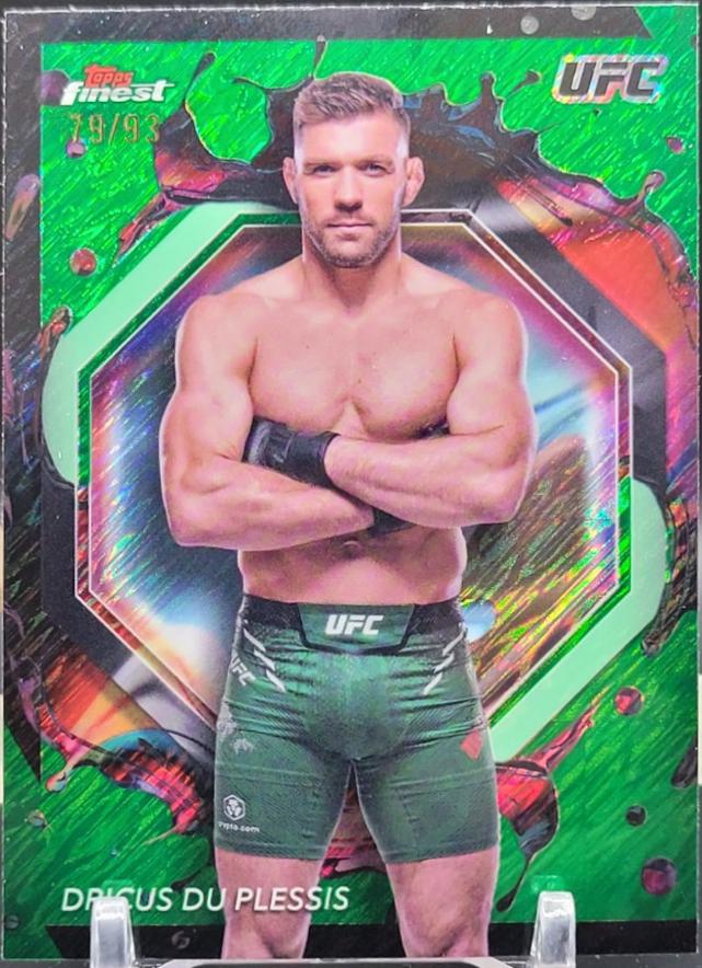 Dricus Du Plessis 2024 Topps Finest UFC Base Rare #280 Green Shimmer Refractor