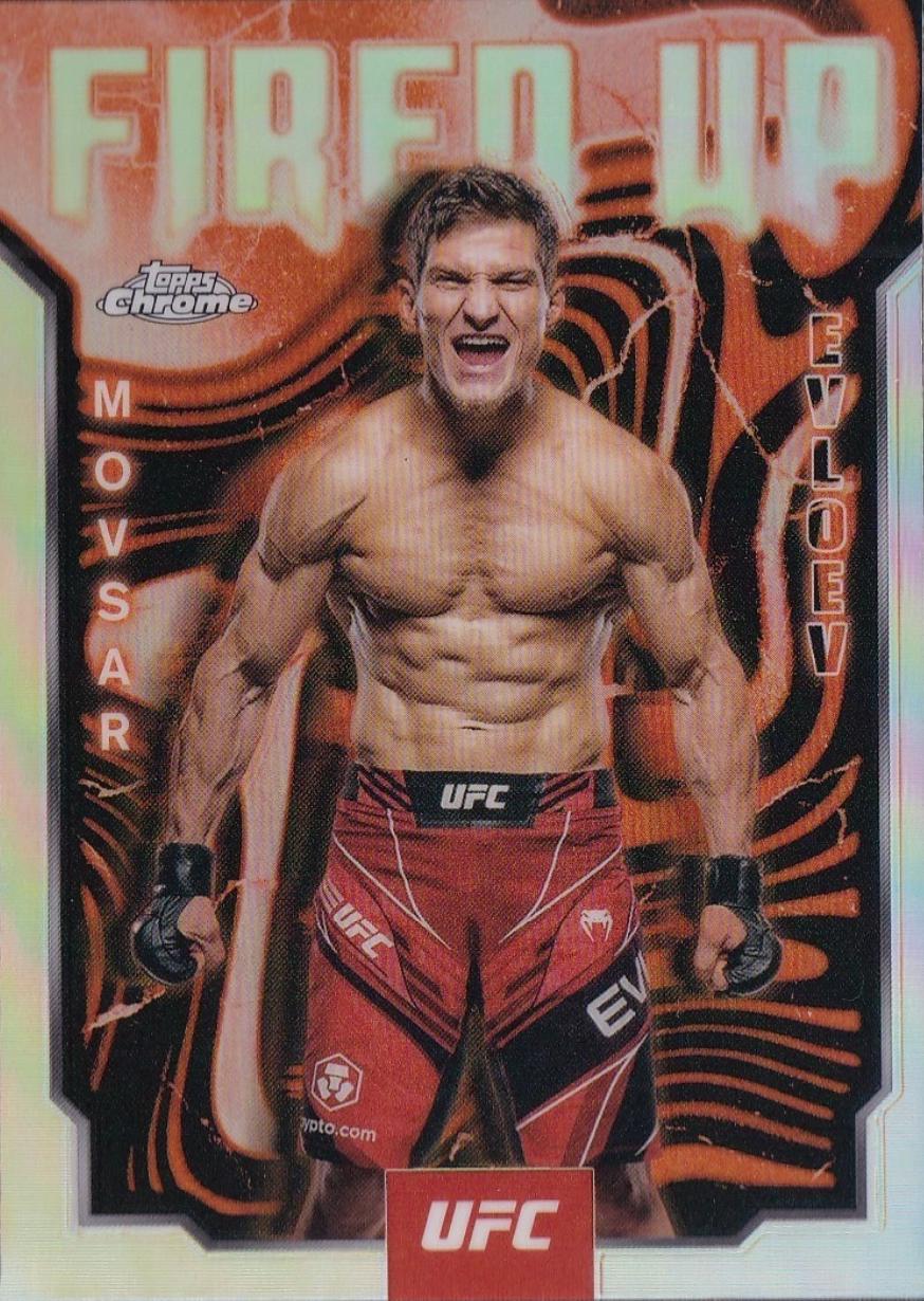 Movsar Evloev 2025 Topps Chrome UFC Fired Up #FUP-15 Refractor