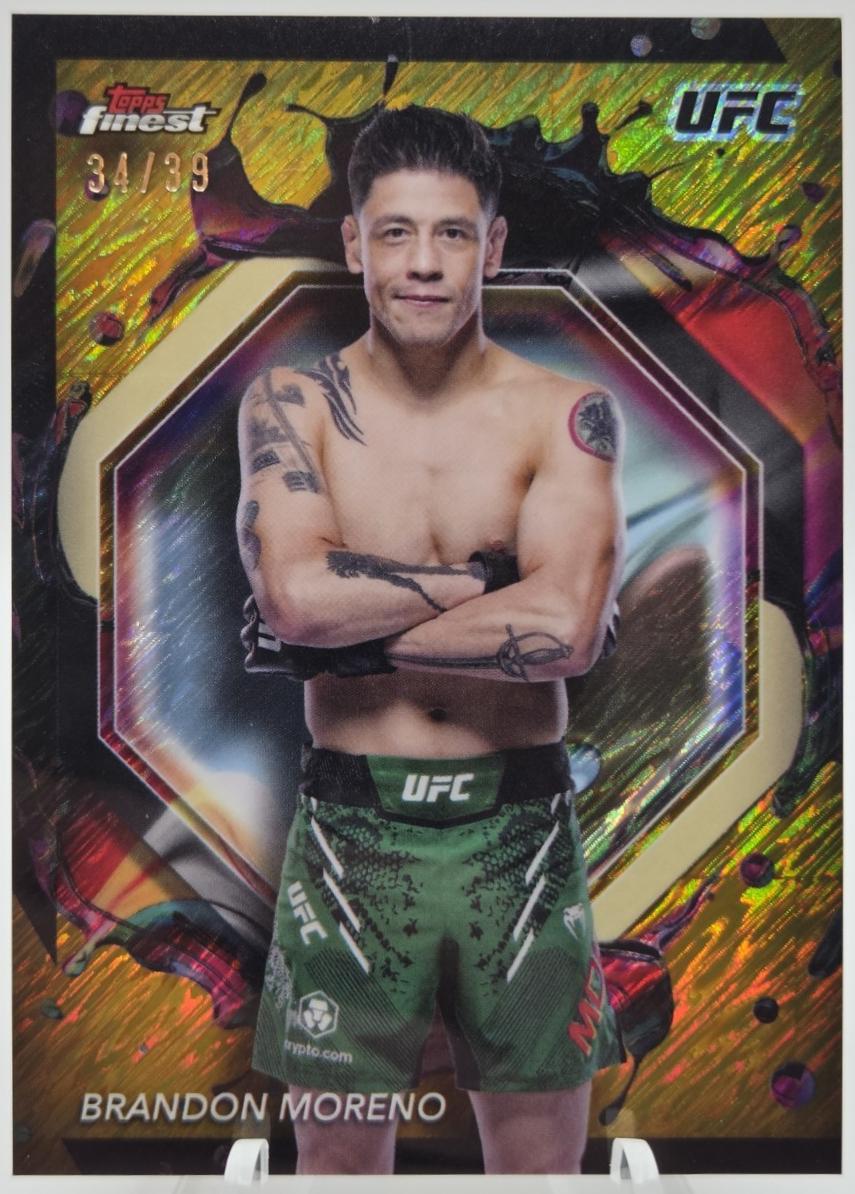 Brandon Moreno 2024 Topps Finest UFC Base Common #56 Gold Shimmer Refractor