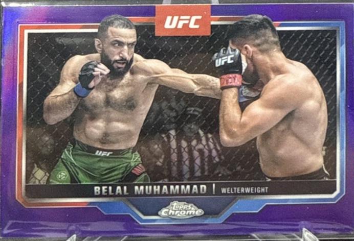 Belal Muhammad 2025 Topps Chrome UFC Base #126 Purple Refractor