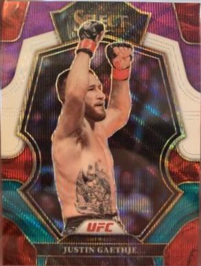 Justin Gaethje 2023 Panini Select UFC Premier Level #135 Tri Color