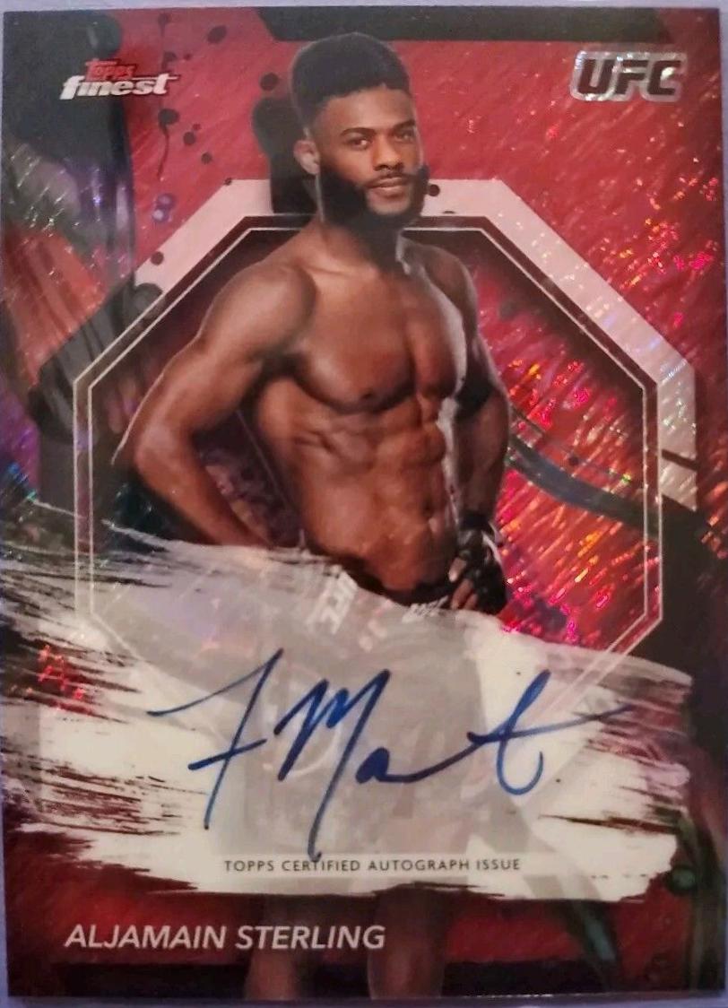 Aljamain Sterling 2024 Topps Finest UFC Finest Autographs #FA-ANS Red Shimmer Refractor