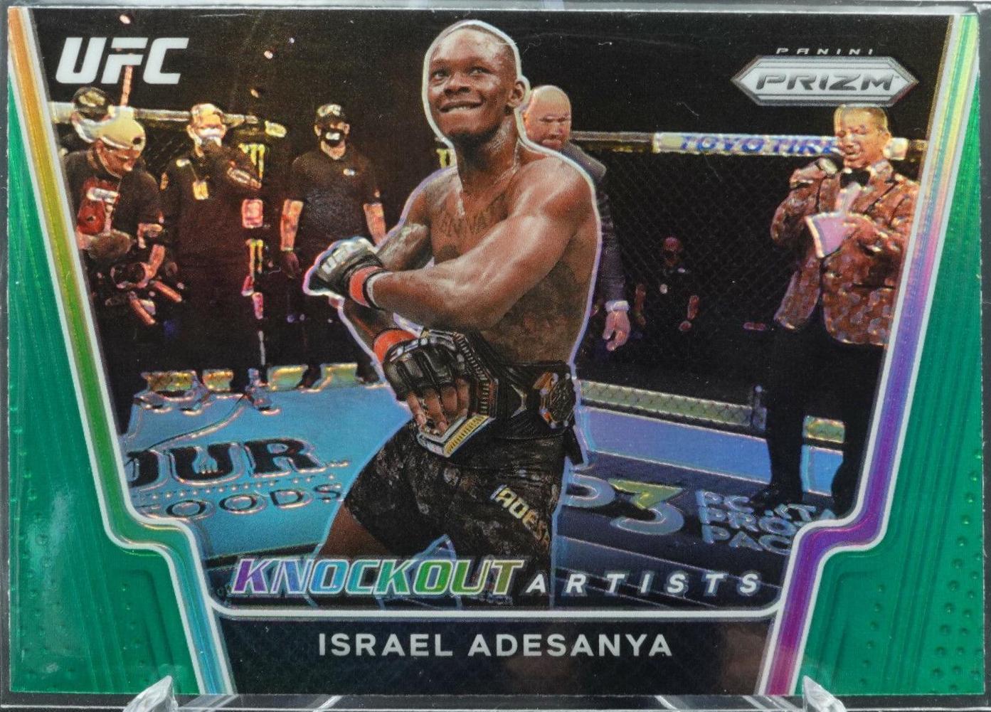Israel Adesanya 2021 Panini Prizm UFC Knockout Artists #2 Green