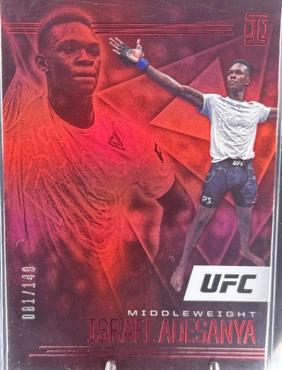 Israel Adesanya 2021 Panini Chronicles UFC Base Illusions #179 Red