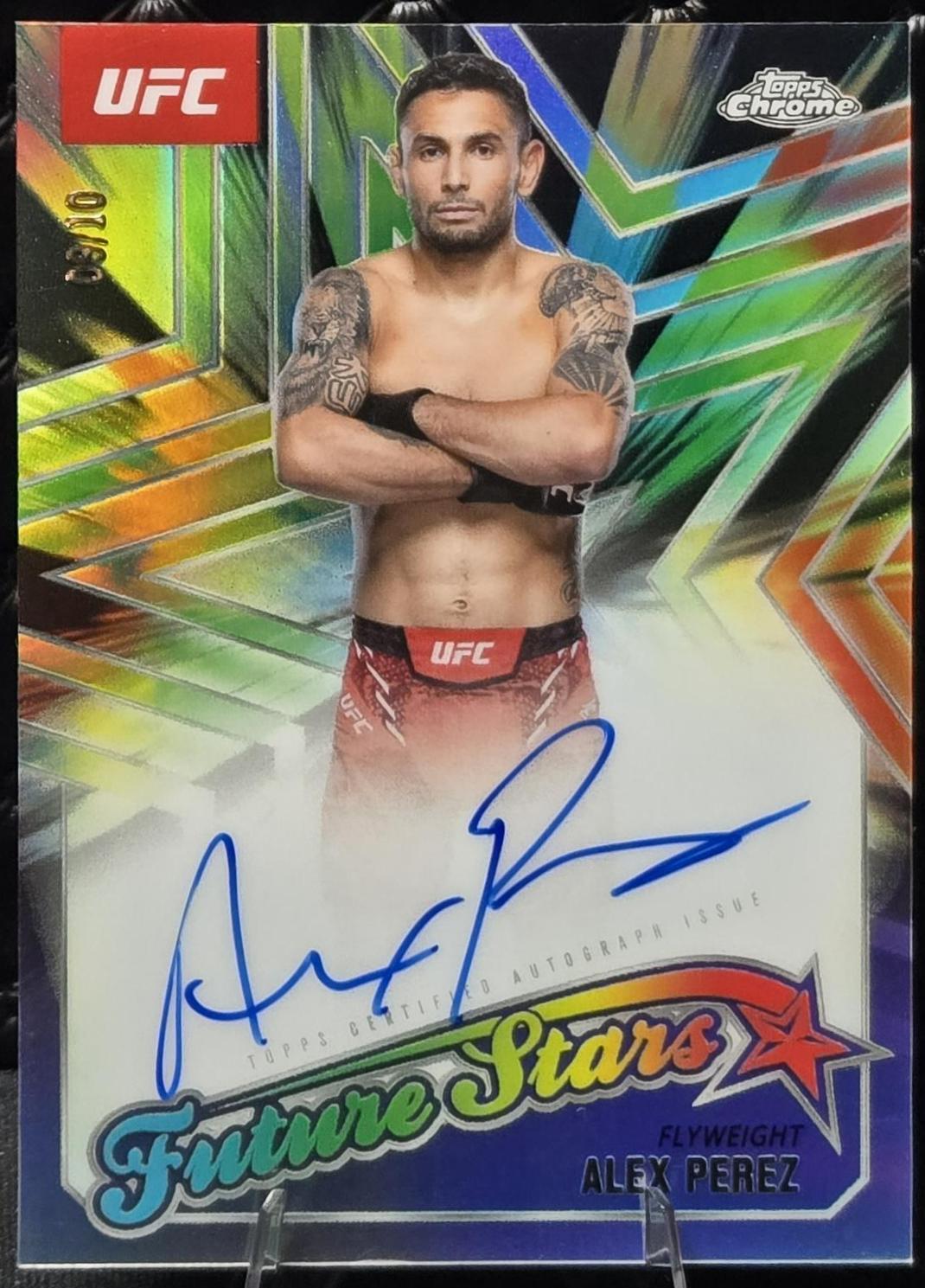 Alex Perez 2025 Topps Chrome UFC Future Stars Autographs #FSA-AP Black Refractor