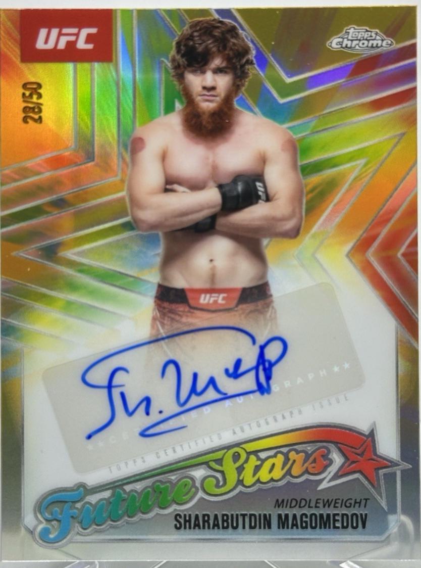 Shara Magomedov 2025 Topps Chrome UFC Future Stars Autographs #FSA-SM Gold Refractor