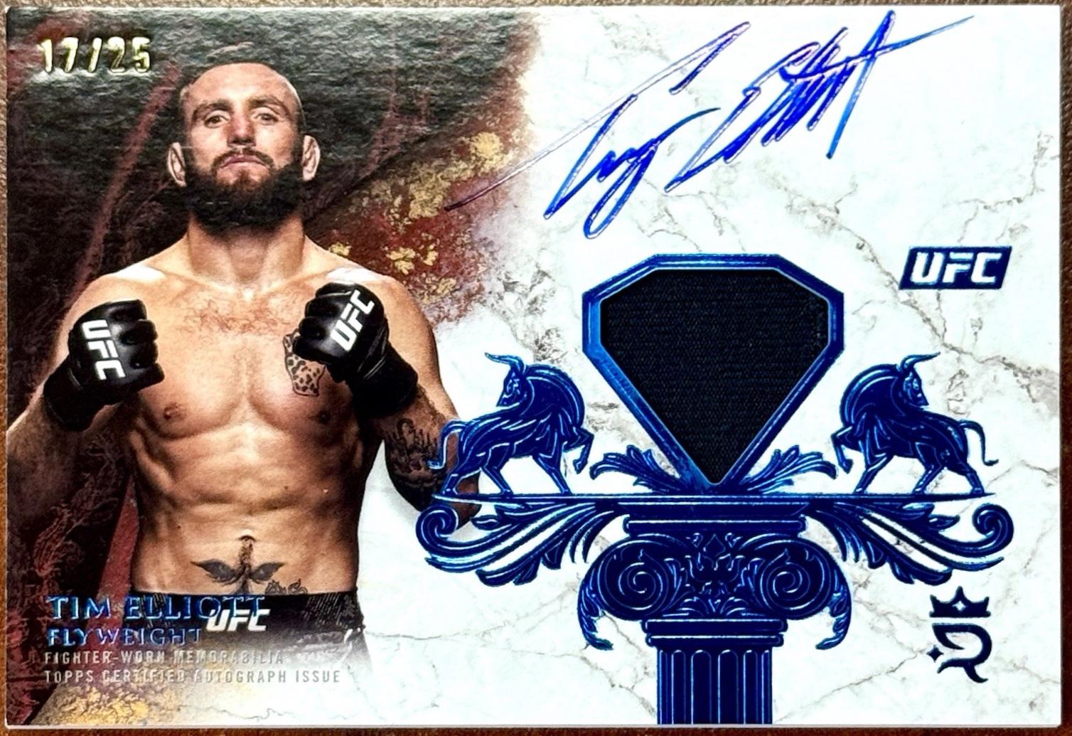 Tim Elliott 2025 Topps Royalty UFC Royalty Relic Signatures #RYR-TE Blue