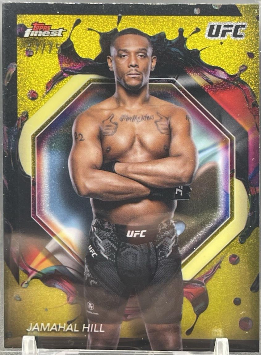Jamahal Hill 2024 Topps Finest UFC Base Rare #270 Yellow Glitter Refractor
