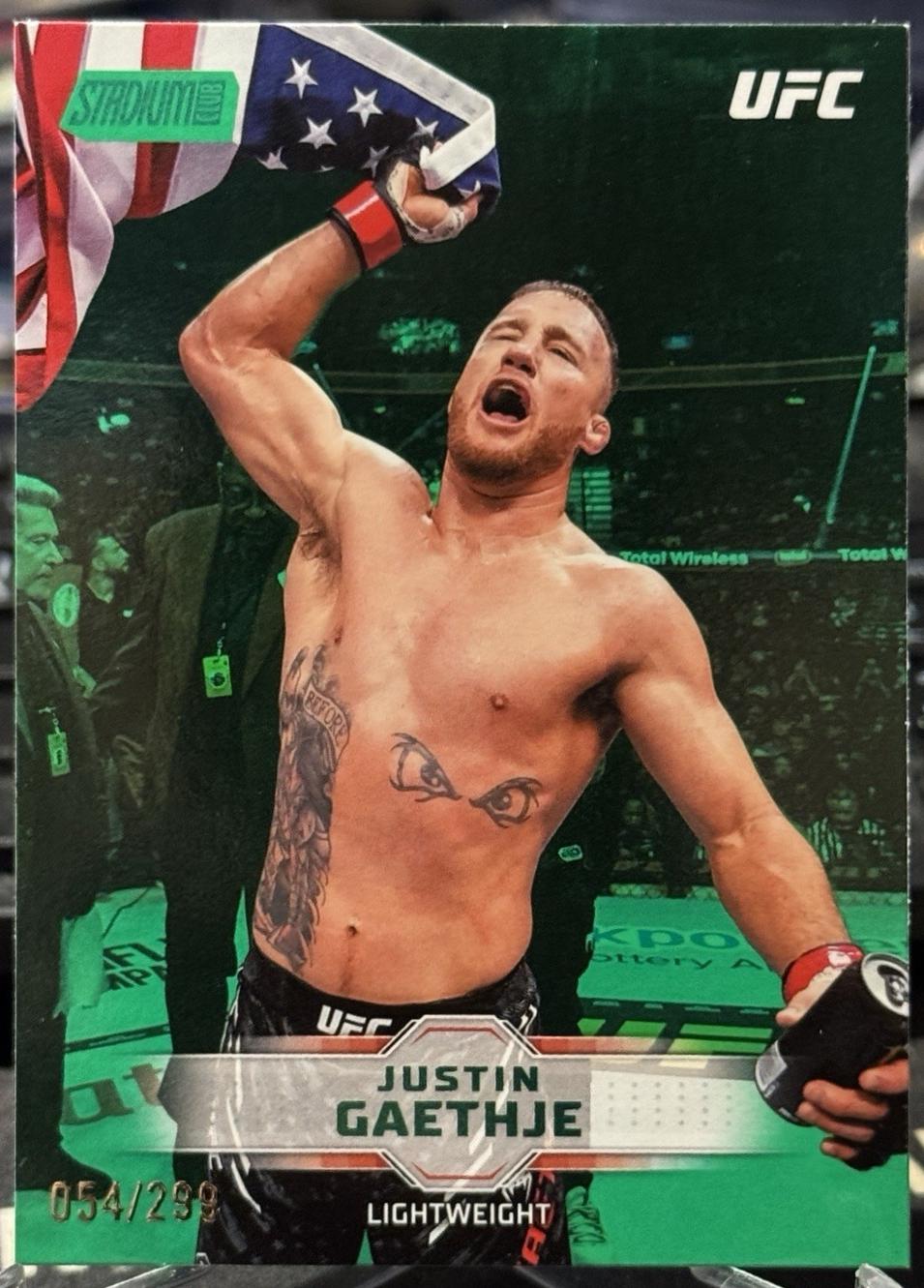 Justin Gaethje 2026 Topps Stadium Club UFC Base #23 Green