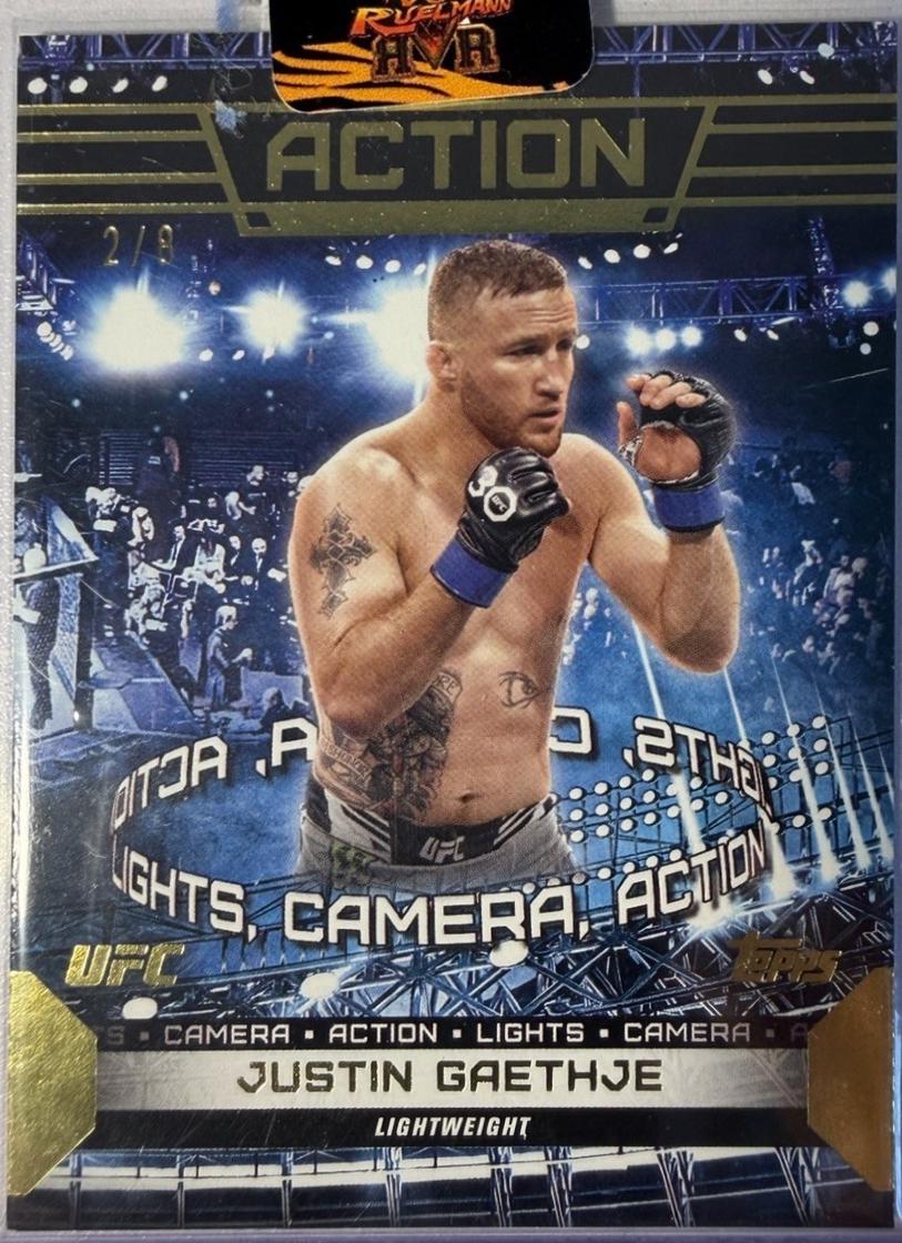 Justin Gaethje 2024 Topps Knockout UFC Action (Lights, Camera, Action) #ACT-18 Gold