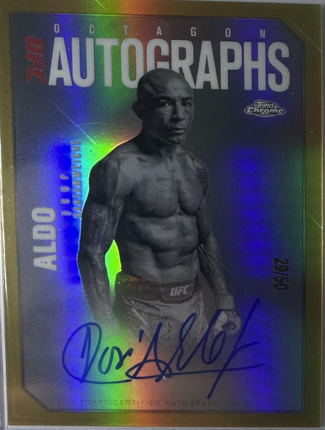 José Aldo 2025 Topps Chrome UFC Octagon Legends Autographs #OLA-JA Gold Refractor