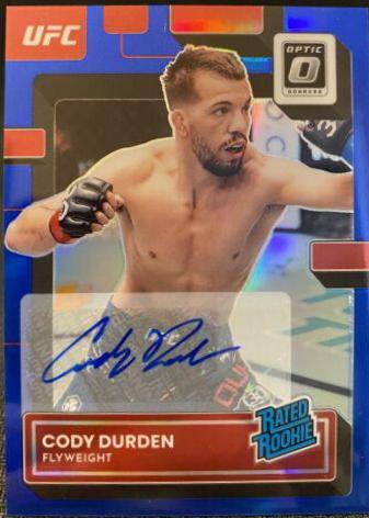 Cody Durden 2023 Panini Donruss Optic UFC Base Rated Rookies Signatures #142 Blue