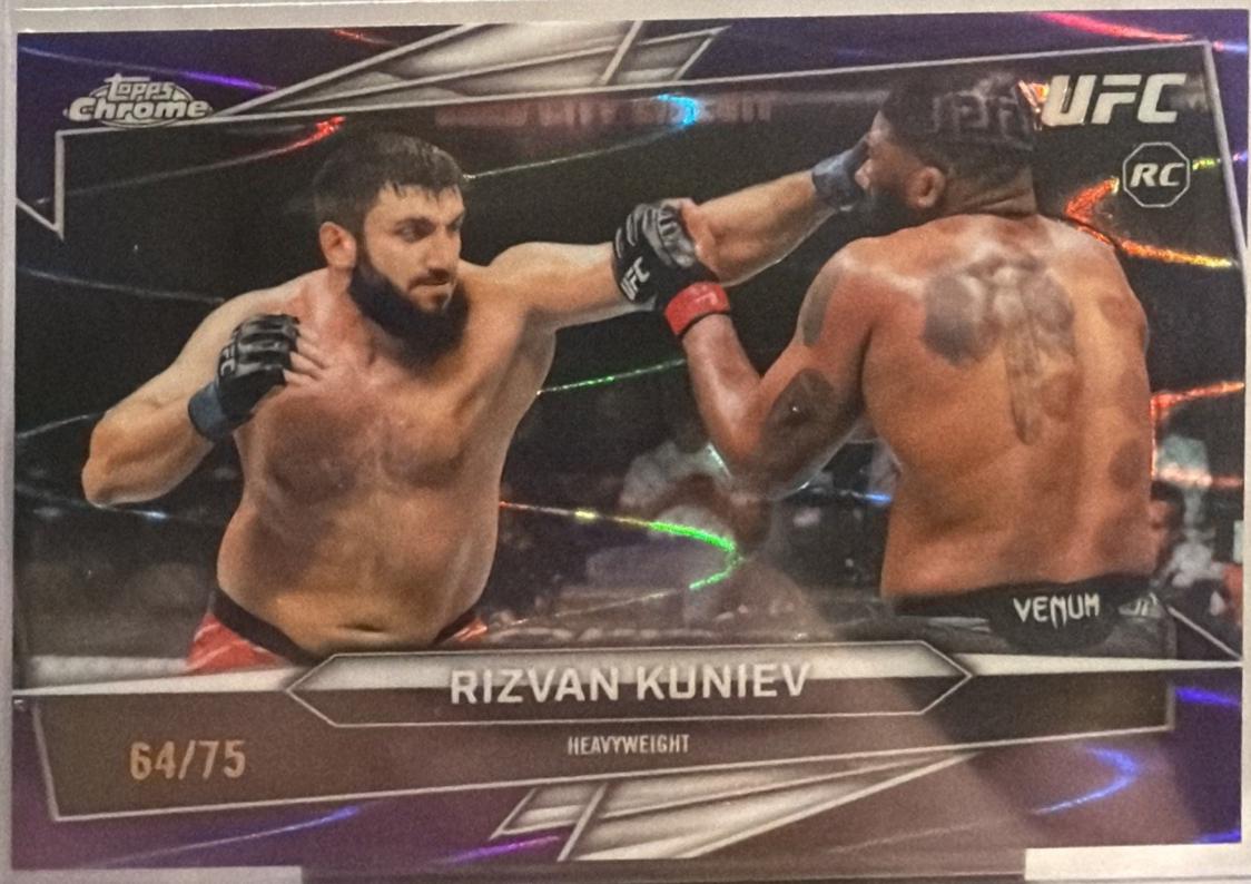 Rizvan Kuniev 2026 Topps Chrome UFC Base #164 Purple Ray Wave Refractor