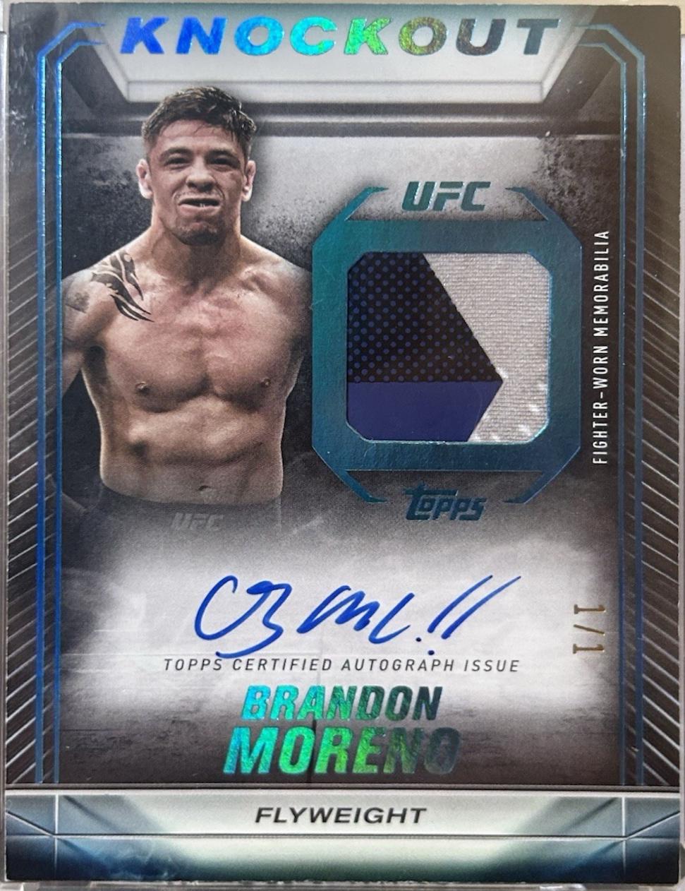 Brandon Moreno 2024 Topps Knockout UFC Knockout Autograph Relics #KAR-BMO Platinum