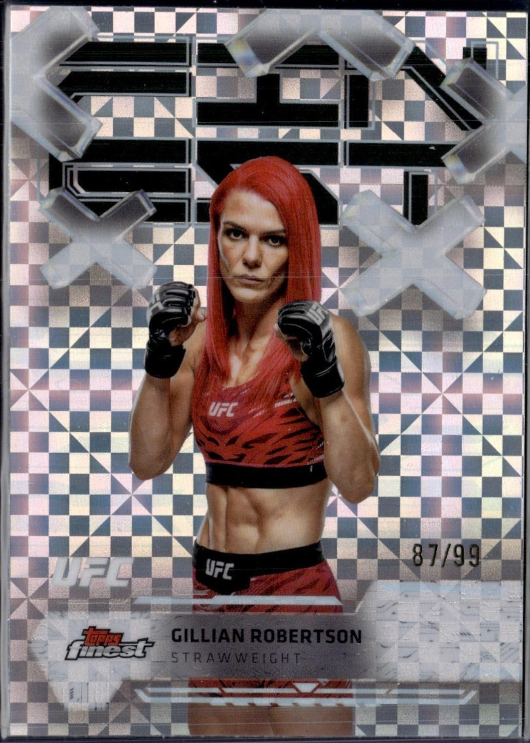 Gillian Robertson 2025 Topps Finest UFC Base Common #55 Blue Checkerboard Refractor