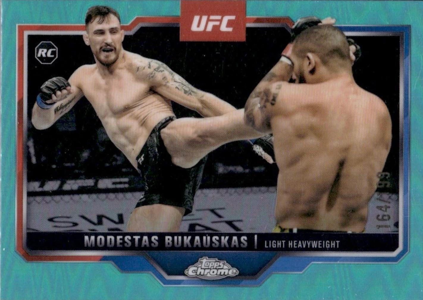 Modestas Bukauskas 2025 Topps Chrome UFC Base #8 Aqua Refractor