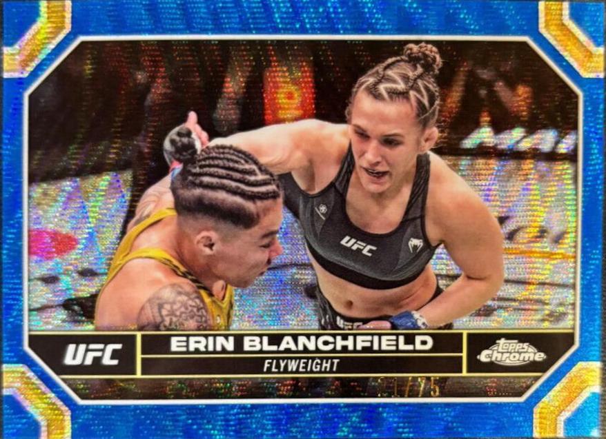 Erin Blanchfield 2024 Topps Chrome UFC Base #65 Blue Wave Refractor