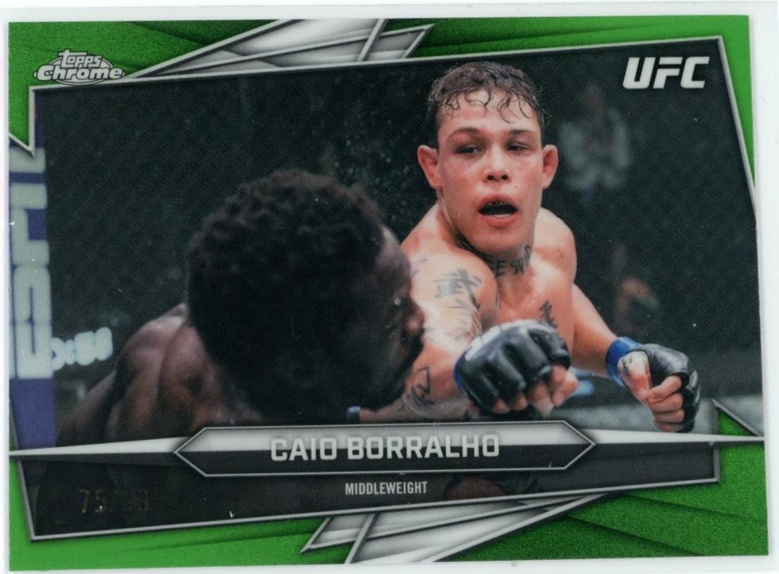 Caio Borralho 2026 Topps Chrome UFC Base #76 Green Refractor